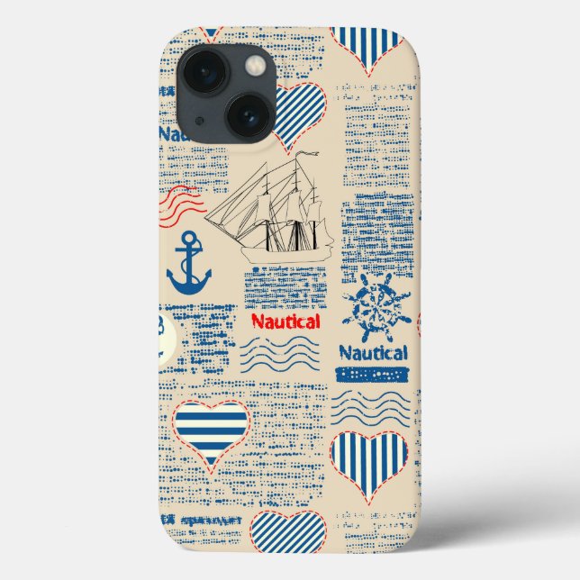 Coques Case-Mate iPhone Motif de journal nautique (Verso)