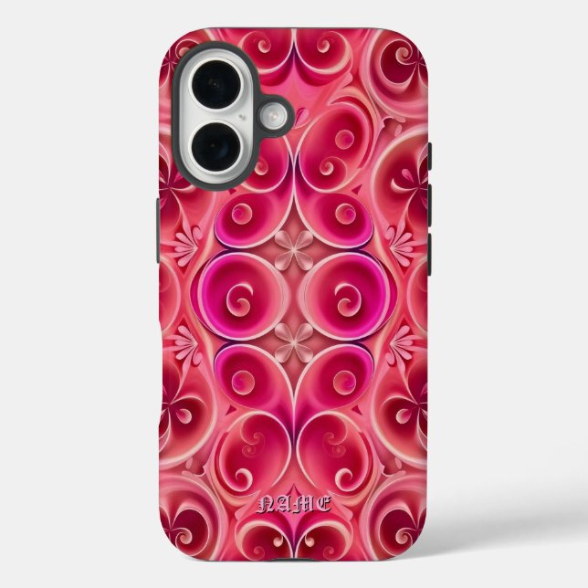 Coques Case-Mate iPhone Motif de Kaleidoscope rose (Verso)