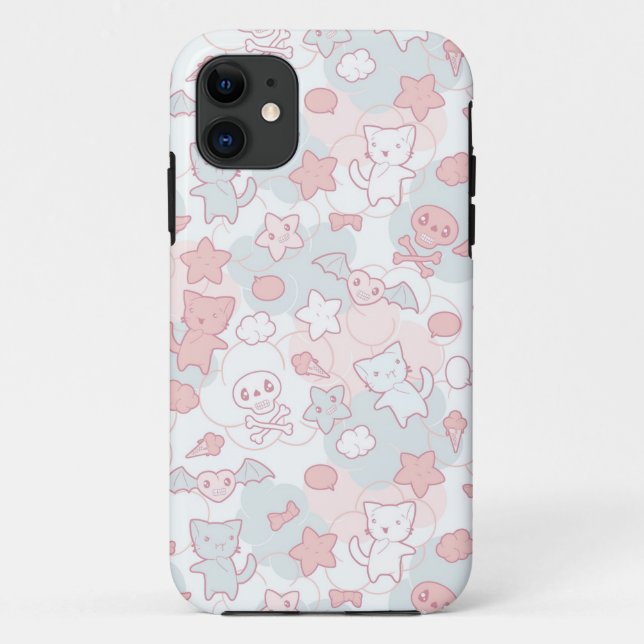 Coques Case-Mate iPhone motif de kawaii avec le griffonnage (Dos)