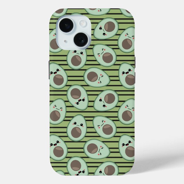 Coques Case-Mate iPhone Motif de Kawaii Avocado (Verso)