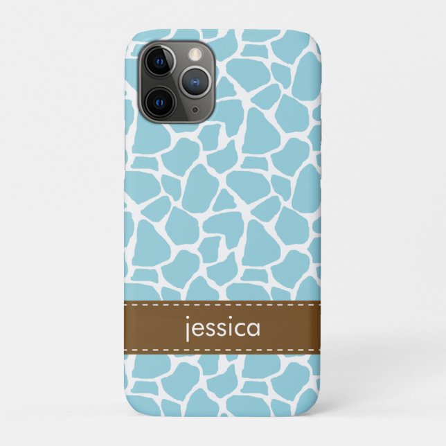 Coques Case-Mate iPhone Motif de la Girafe bleue (Dos)