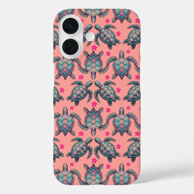 Coques Case-Mate iPhone Motif de la tortue de mer (Verso)