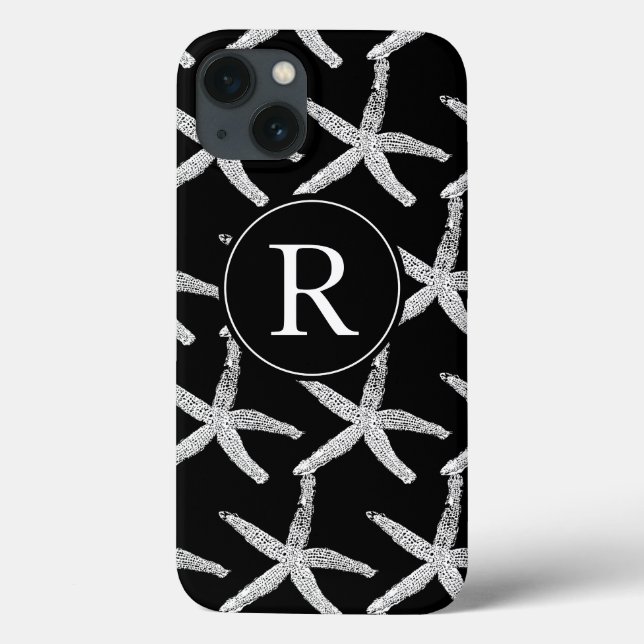 Coques Case-Mate iPhone Motif de l'étoile noire noire initiale (Verso)