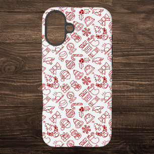 Coque Pour iPhone 16 Plus Motif de l'icône de Noël rouge