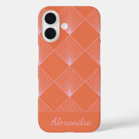 Motif de ligne Art déco orange et rose personnalis