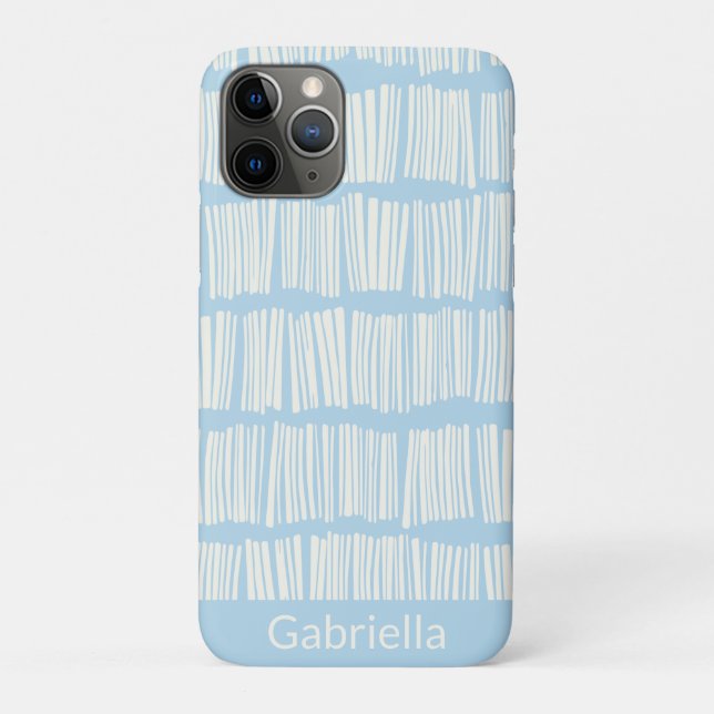 Coques Case-Mate iPhone Motif de lignes Abstraites modernes en bleu Person (Dos)
