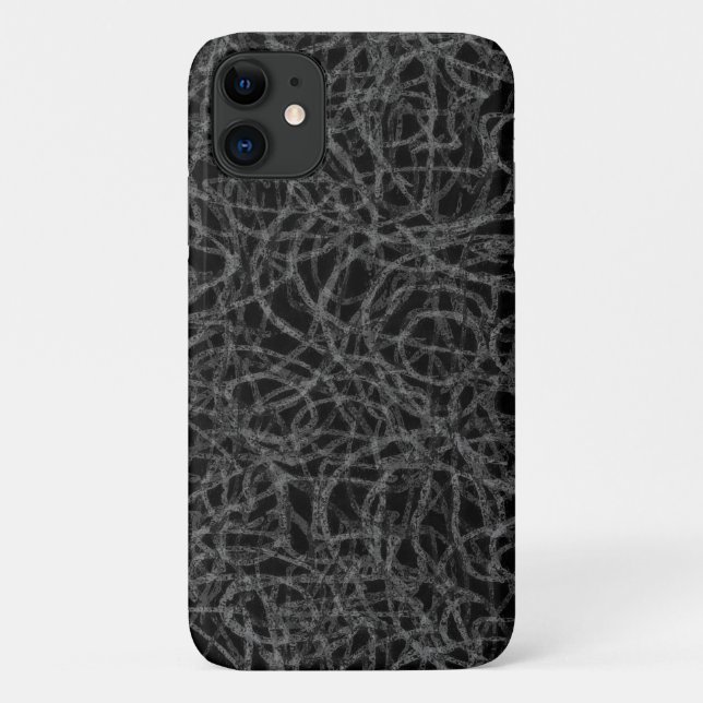 Coques Case-Mate iPhone Motif de lignes gribouillées noires (Dos)