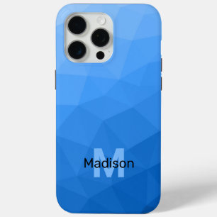 Coque Case-Mate iPhone Motif de maillage géométrique bleu clair et ombrag