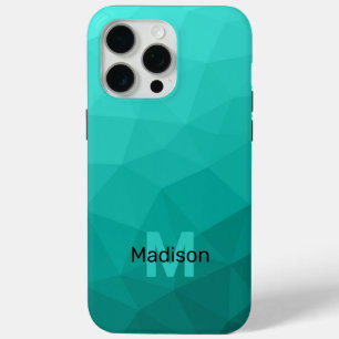 Coque Case-Mate iPhone Motif de maillage géométrique Turquoise ombre