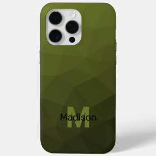 Coque Case-Mate iPhone Motif de maillage géométrique vert ombre de l'armé