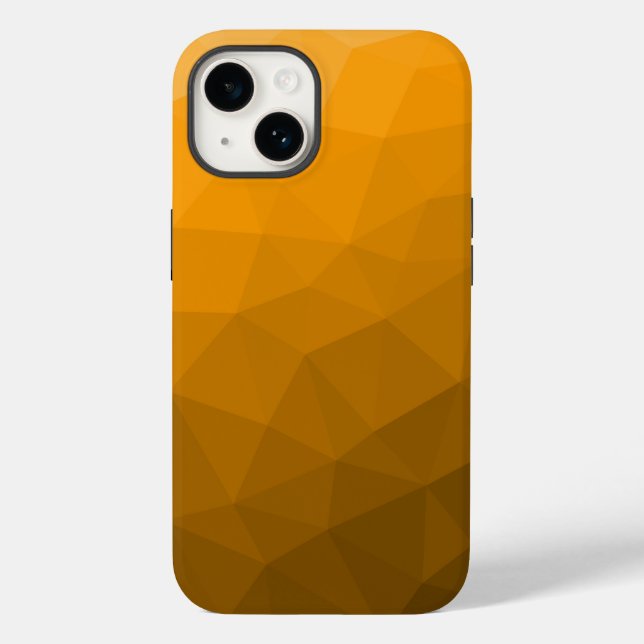 Coques Case-Mate iPhone Motif de maille géométrique à dégradé orange (Verso)