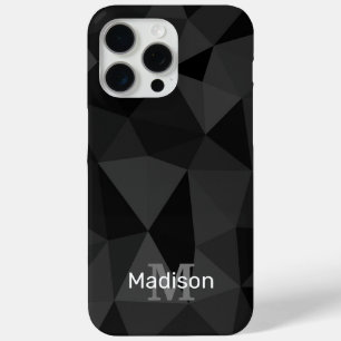 Coque Case-Mate iPhone Motif de maille géométrique noir gris foncé Monogr