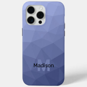 Coque Case-Mate iPhone Motif de maille géométrique ombré bleu gris Monogr