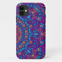 Motif de mandala kaléidoscope violet