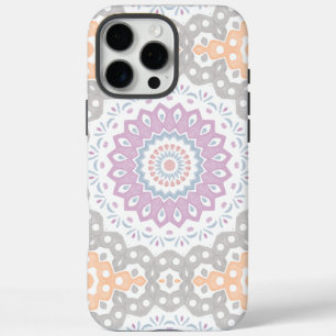 Coque iPhone 16 Pro Max Motif de mandala printanier pastel en symétrie dou