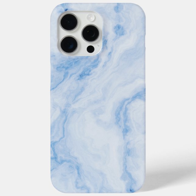 Coques Case-Mate iPhone Motif de marbre en pierre bleue élégant (Verso)