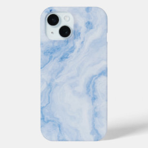 Coque Case-Mate iPhone Motif de marbre en pierre bleue élégant