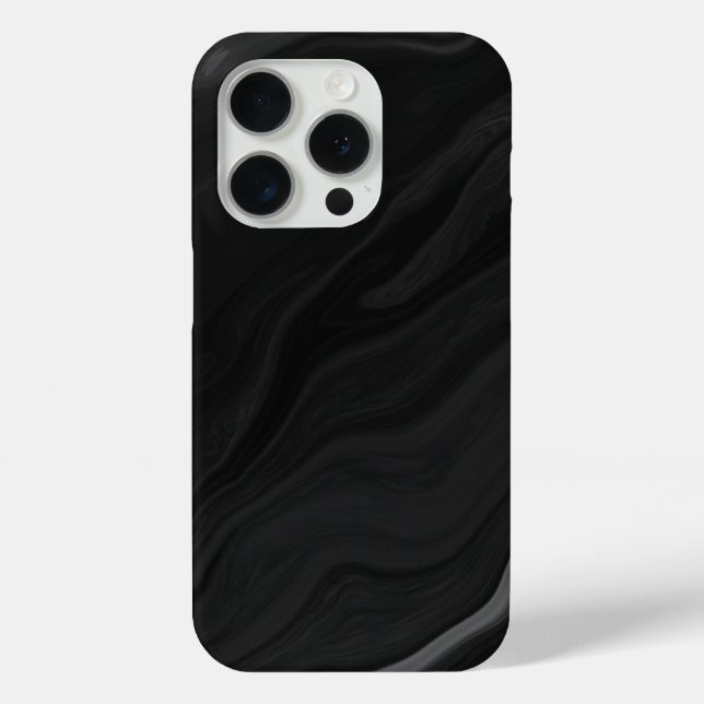 Coques Case-Mate iPhone Motif de marbre en pierre noire élégant (Verso)