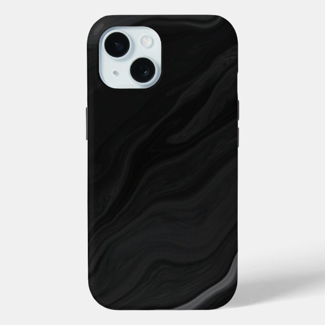 Coques Case-Mate iPhone Motif de marbre en pierre noire élégant (Verso)