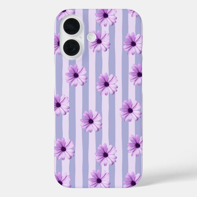 Coques Case-Mate iPhone Motif de marguerite bleue et violette (Verso)