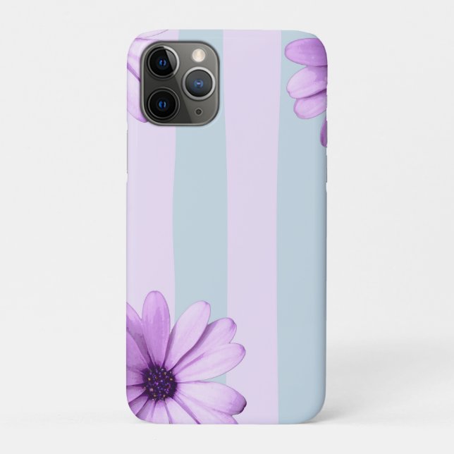 Coques Case-Mate iPhone Motif de marguerite bleue et violette (Dos)