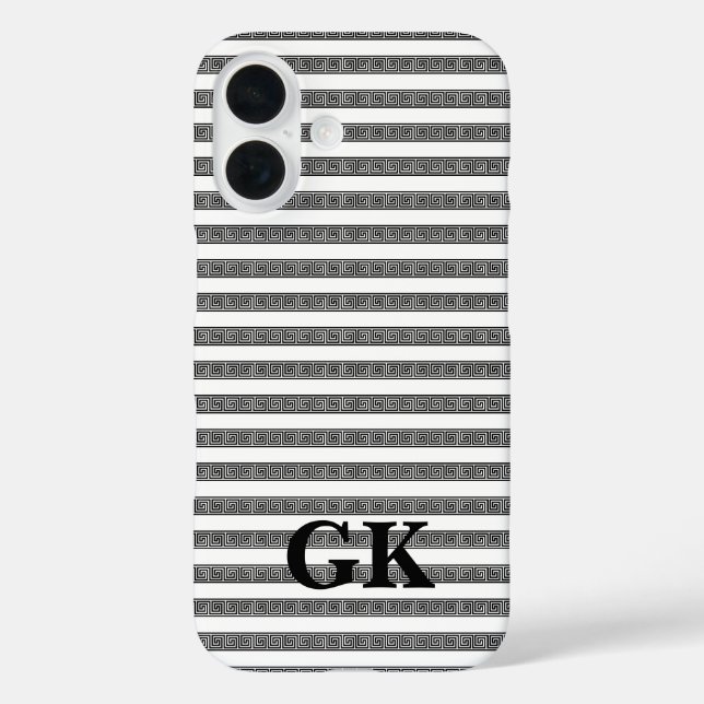 Coques Case-Mate iPhone Motif de méandre à clé grecque personnalisé (Verso)