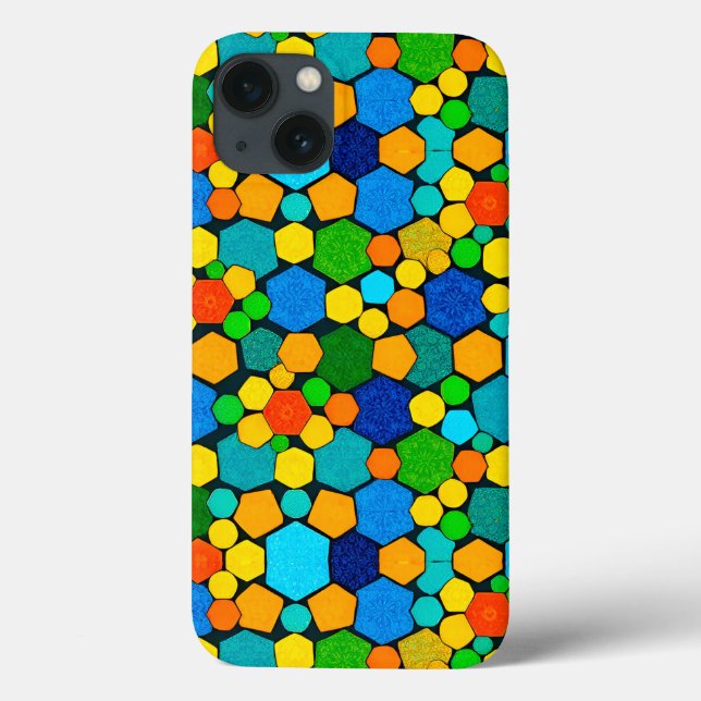 Coques Case-Mate iPhone Motif de mosaïque géométrique abstraite (Verso)