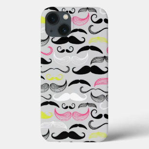 Etui iPhone 13 Motif de moustache, rétro style