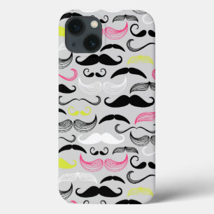 Etui iPhone 13 Motif de moustache, rétro style