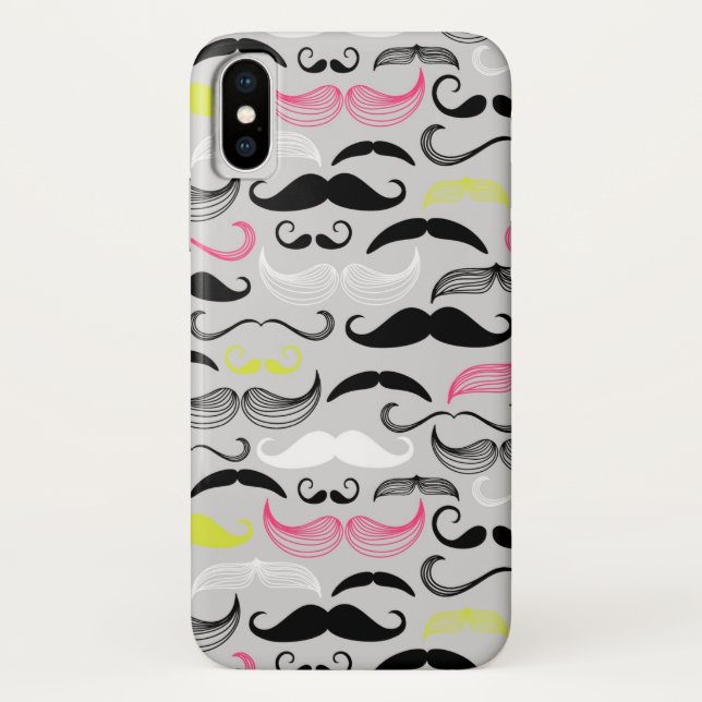 Coques Case-Mate iPhone Motif de moustache, rétro style (Dos)