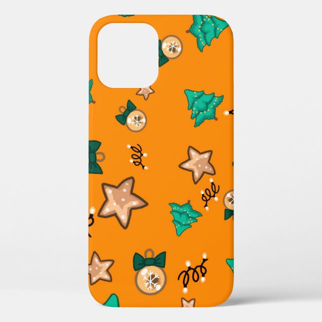 Coques Case-Mate iPhone Motif de Noël avec bougies, Tangerinesbackgrou (Verso)