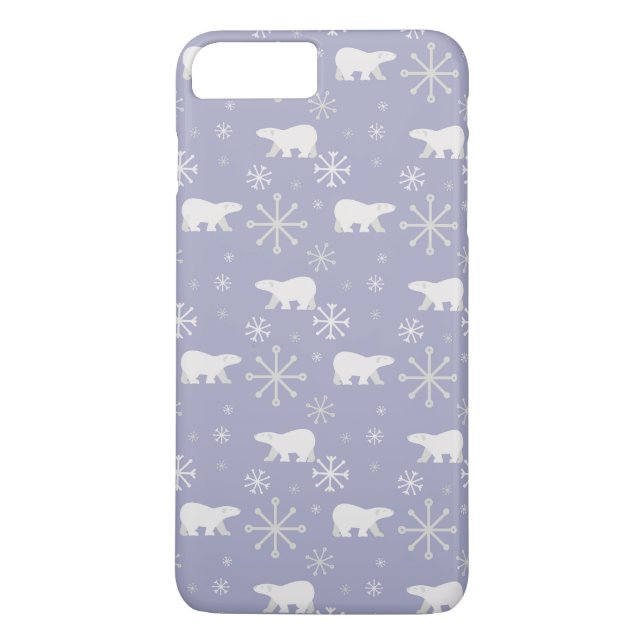 Coques Case-Mate iPhone Motif de Noël avec ours polaires et flocons de nei (Dos)