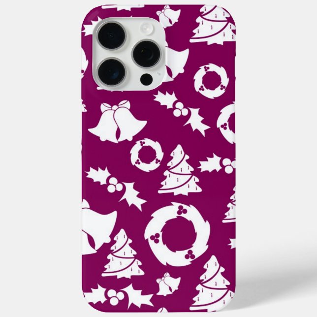 Coques Case-Mate iPhone Motif de Noël pourpre (Verso)