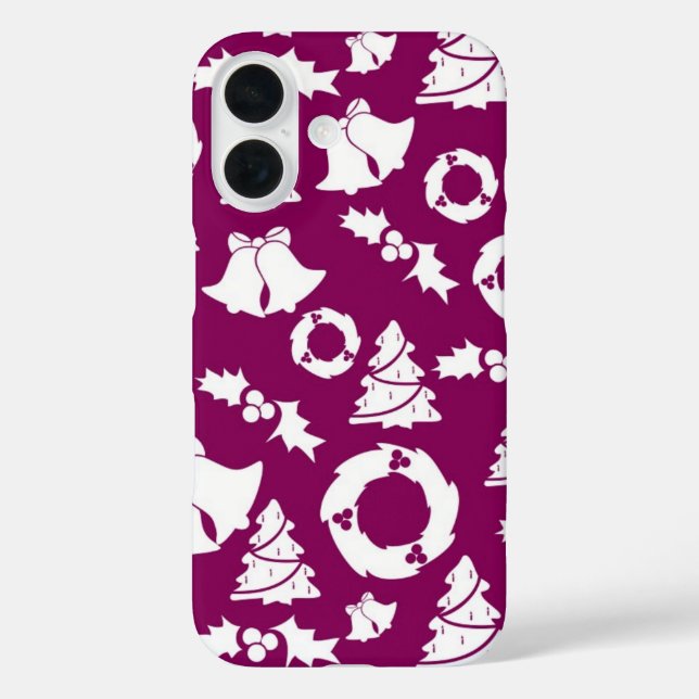 Coques Case-Mate iPhone Motif de Noël pourpre (Verso)