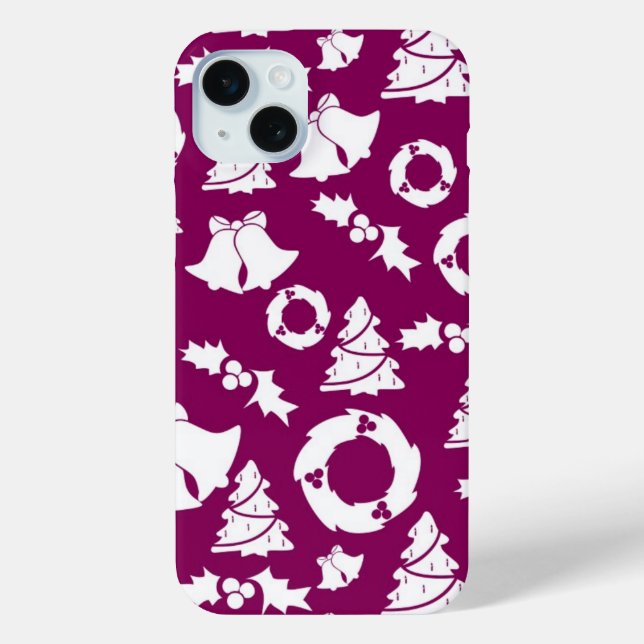 Coques Case-Mate iPhone Motif de Noël pourpre (Verso)