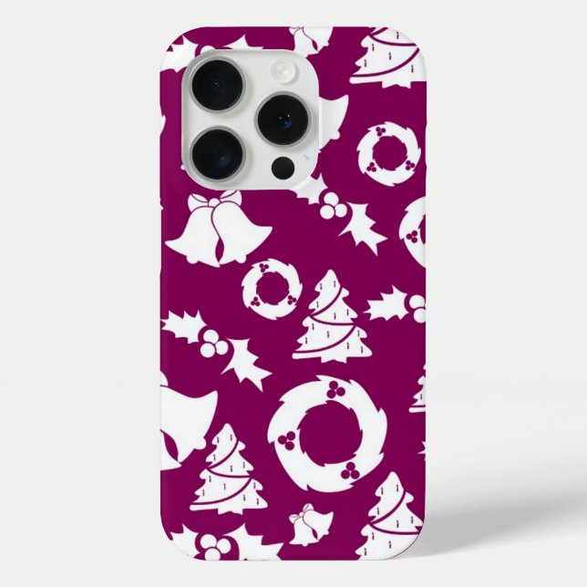 Coques Case-Mate iPhone Motif de Noël pourpre (Verso)
