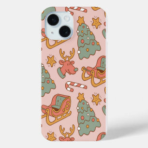 Coque Case-Mate iPhone Motif de Noël Rétro Mignon Vacances de Fêtes Vinta