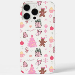 Coque iPhone 16 Pro Max Motif de Noël rose
