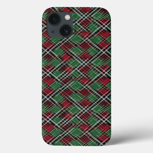 Coques Case-Mate iPhone Motif de Noël rouge et vert tendance (Verso)