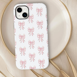 Coque Case-Mate iPhone Motif de nœud rose Coquette Preppy