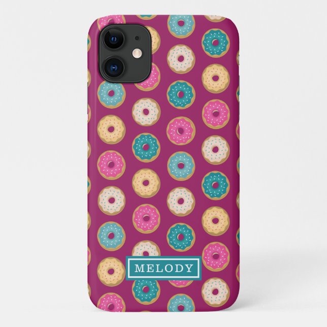 Coques Case-Mate iPhone Motif de noix de muscade sur violet (Dos)