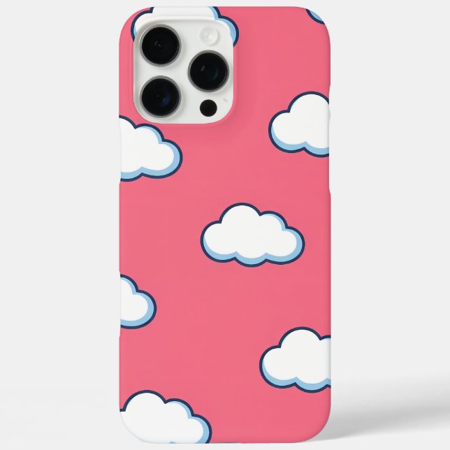 Coques Case-Mate iPhone Motif de nuage de dessin animé mignon sur rose (Verso)