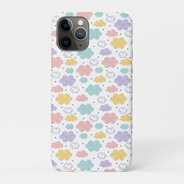 Coques Case-Mate iPhone Motif de nuages Pastel Kawaii (Dos)