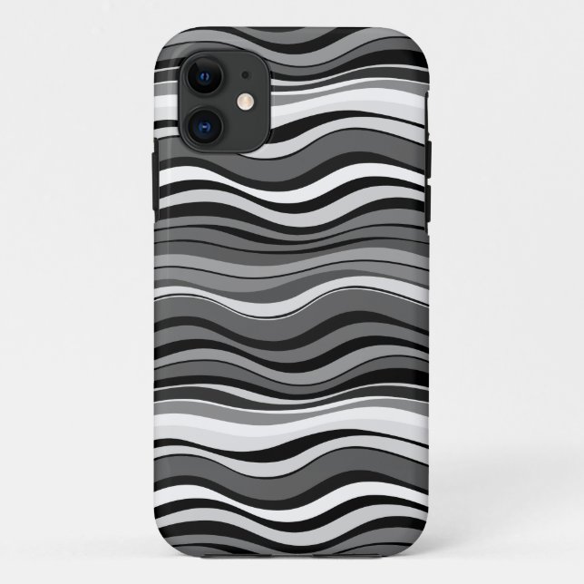 Coques Case-Mate iPhone Motif de ondulations monochromes (Dos)