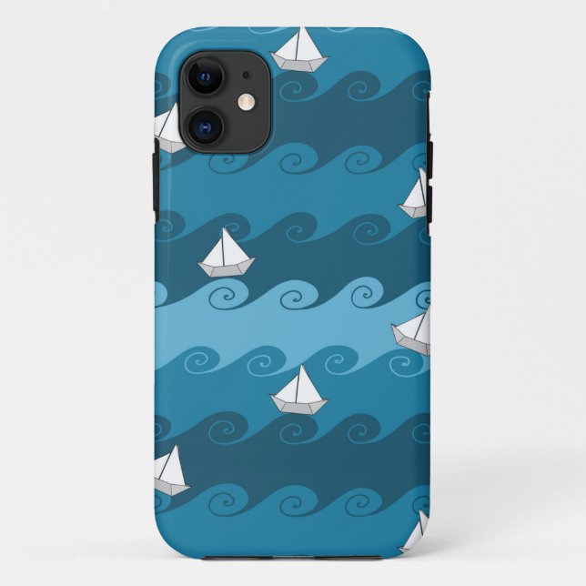 Coques Case-Mate iPhone Motif de papier de bateaux (Dos)