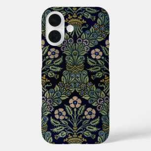 Coques iPhone 16 Motif de papier peint de fleurs de jardin vintage,