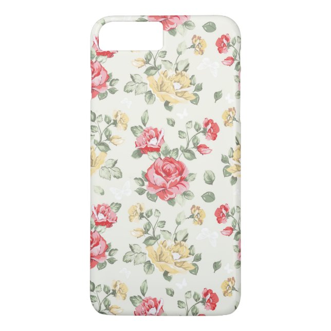 Coques Case-Mate iPhone Motif de papier peint d'élégance des roses roses (Dos)