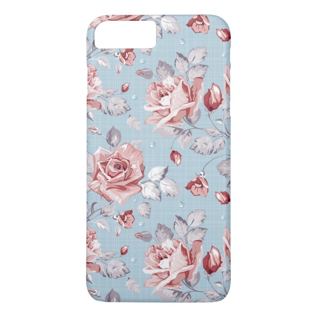 Coques Case-Mate iPhone Motif de papier peint d'élégance des roses roses 2 (Dos)