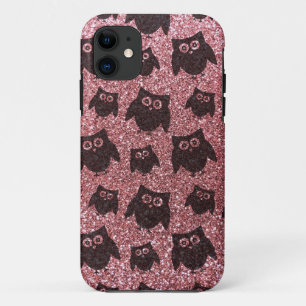 Coque Case-Mate iPhone motif de parties scintillant de hibou rose pastel