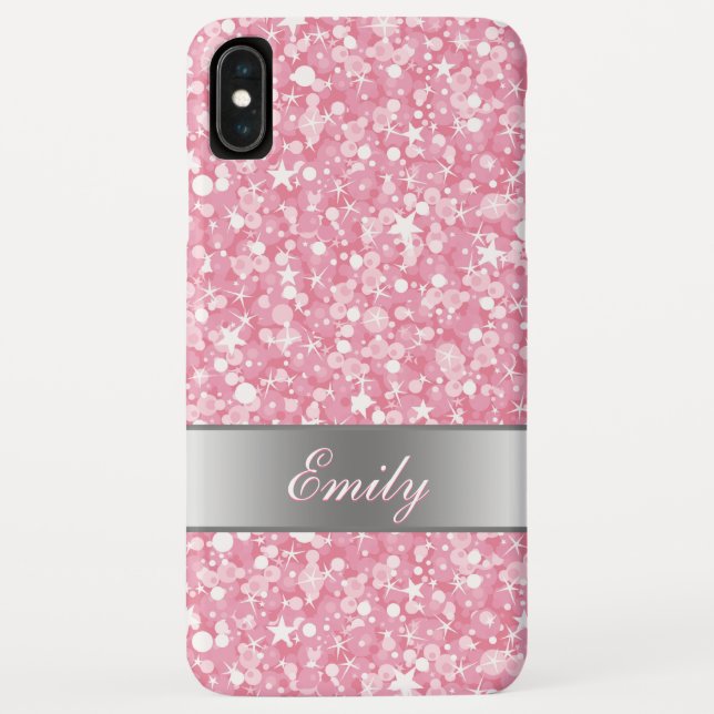 Coques Case-Mate iPhone Motif De Parties scintillant Rose Et Étincelles Bl (Dos)
